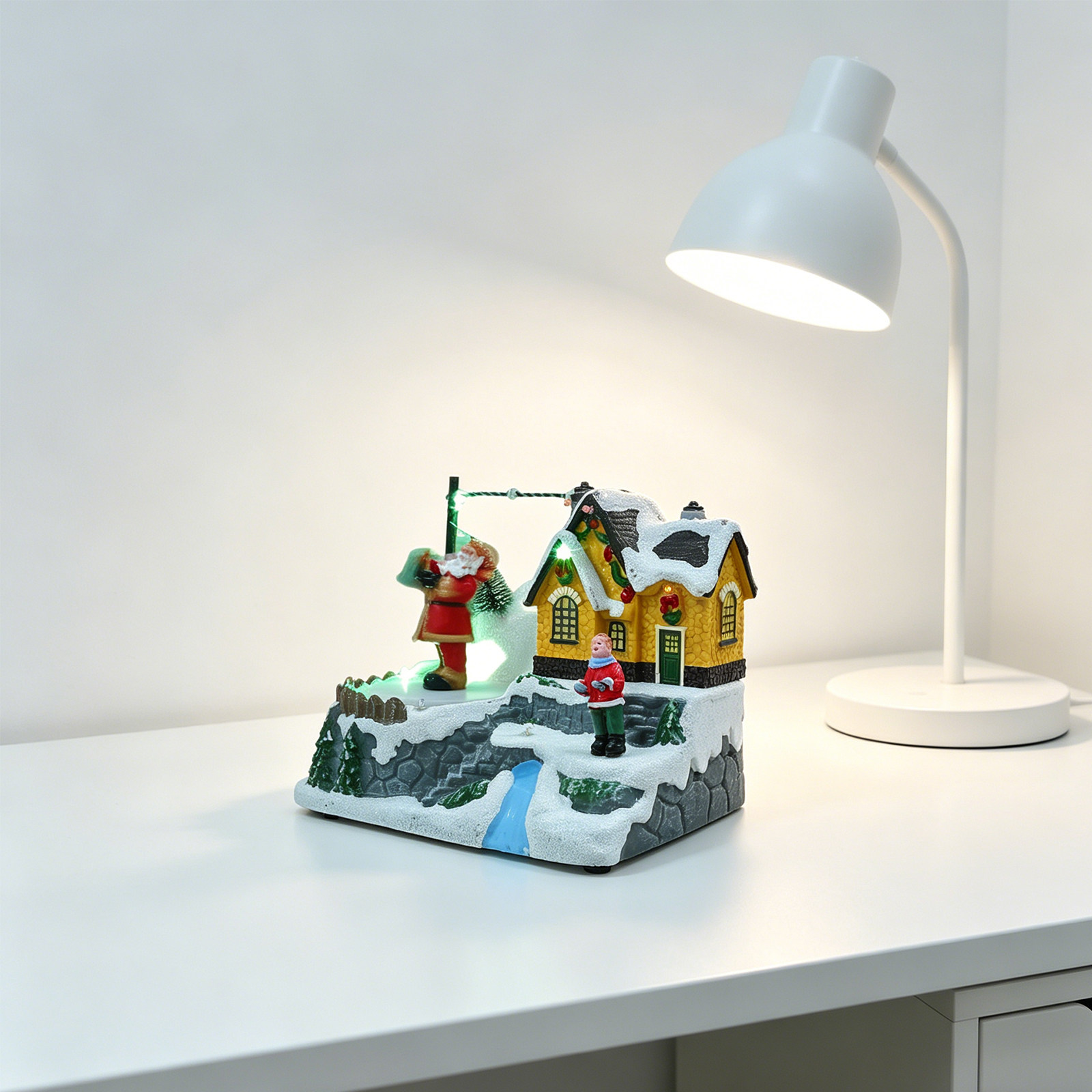 Snow Globe Musical - Christmas Music Box Rotating Glowing Snow