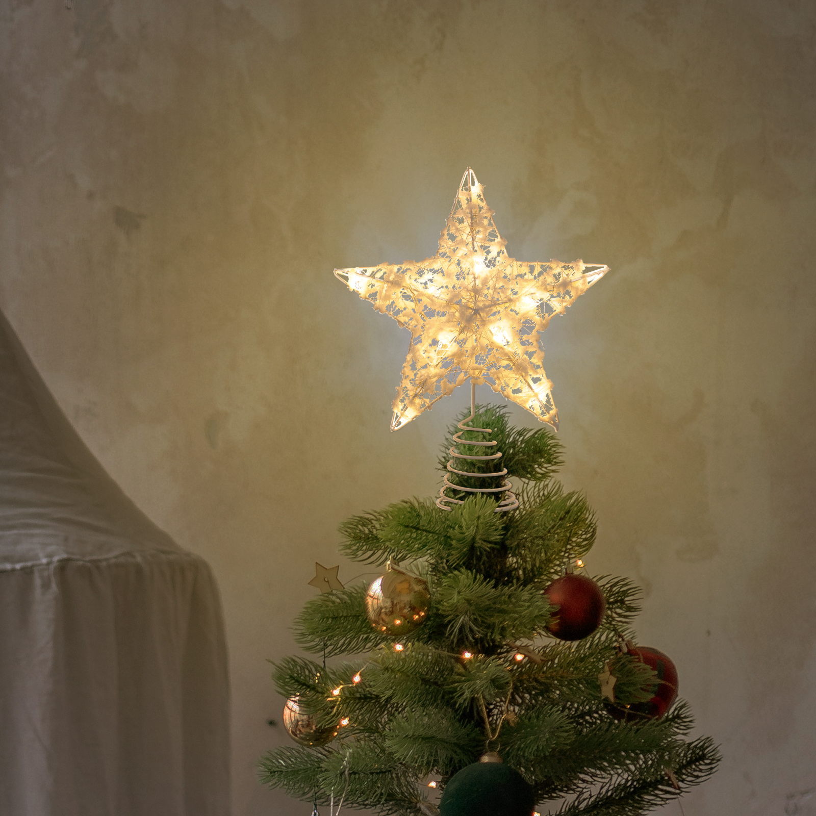 1Pcs Christmas Tree Star Lamp  - Star Tree Topper 评论和价格