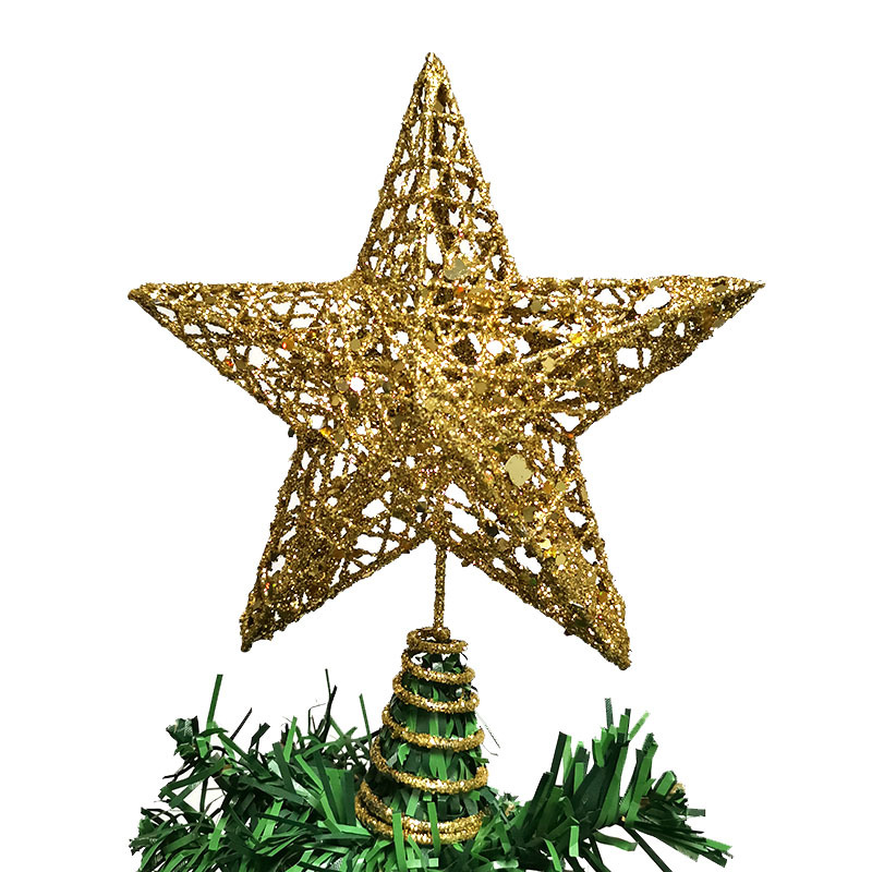1pcs 15*20cm Gold Glitter Chri - Star Tree Topper 评论和价格