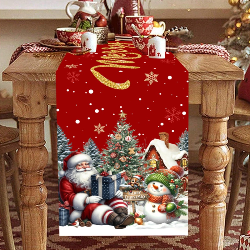 Christmas Santa Snowman Table  - Christmas Table Runner 评论和价格