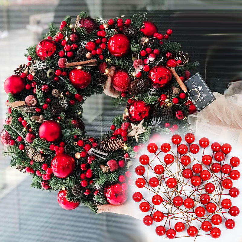 100/200pcs Pearl Stamens Mini  - Christmas Wreath Fake 评论和价格
