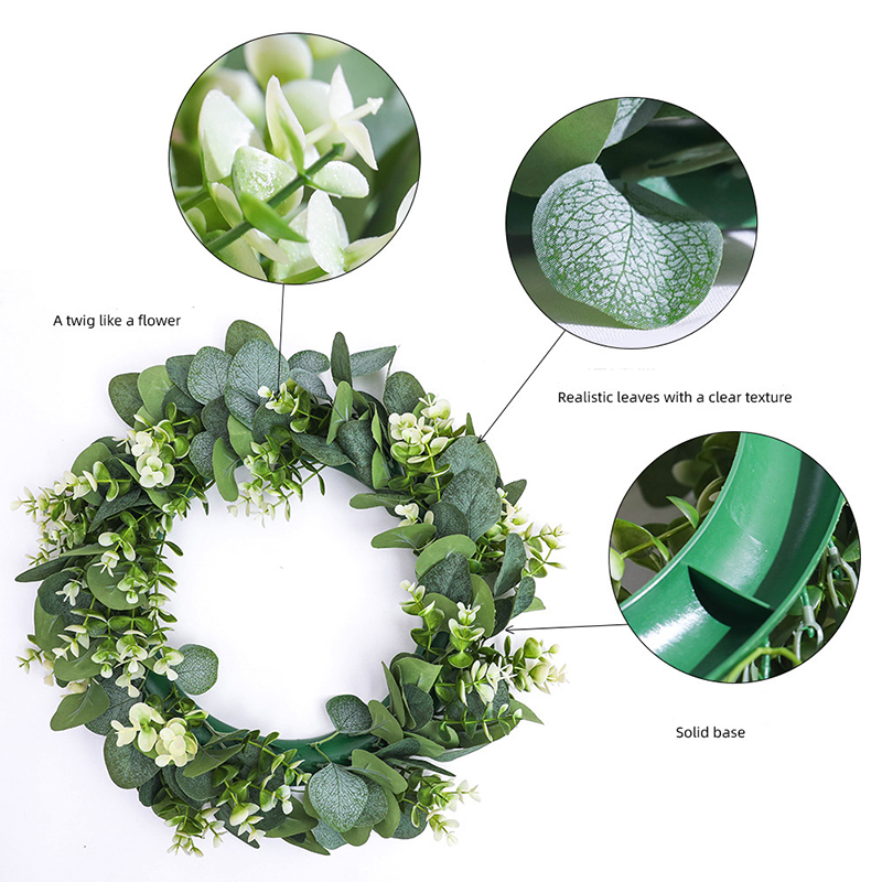 Eucalyptus Wreath Flowers Gift - Christmas Wreath Fake 评论和价格