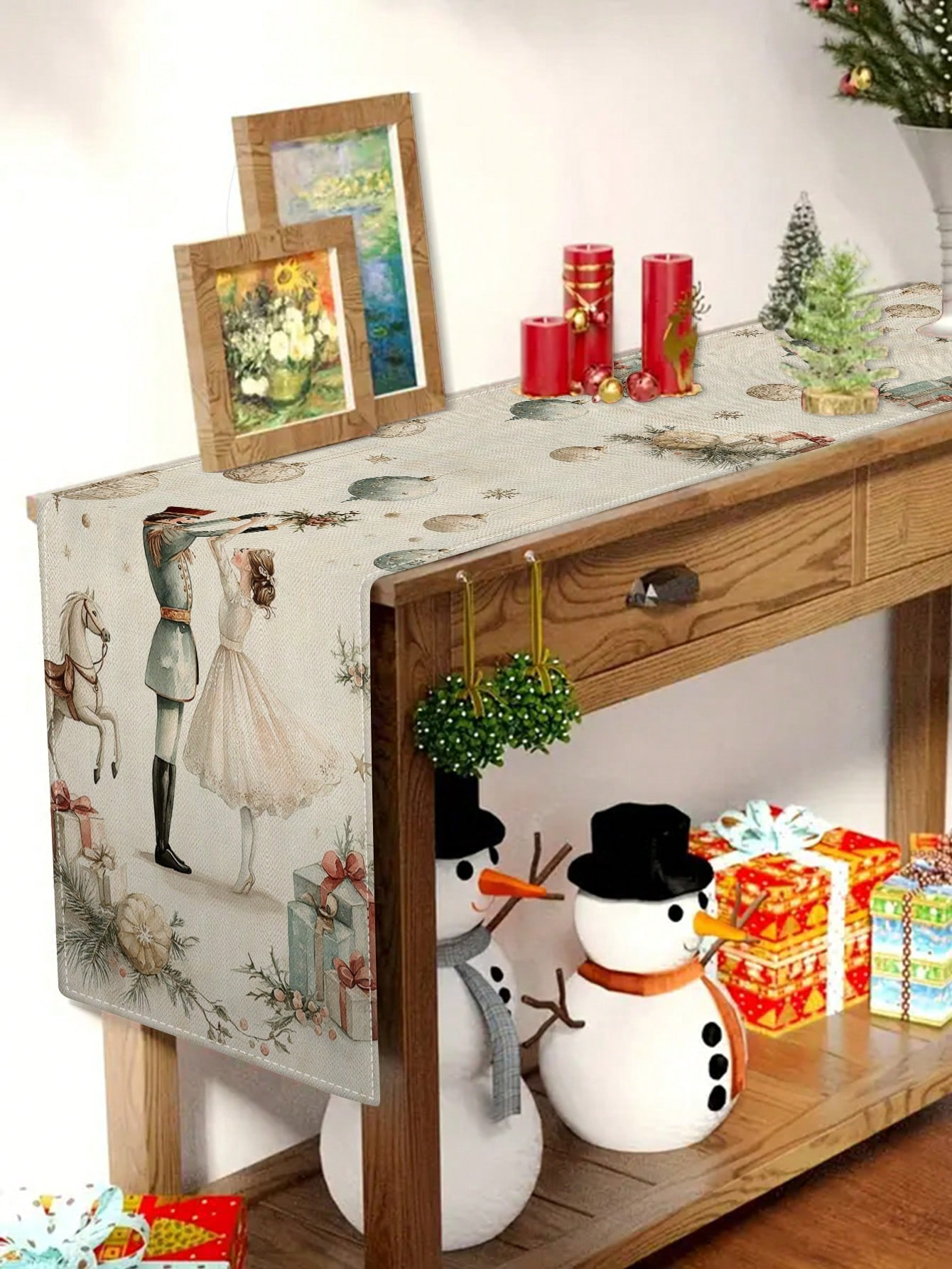 1pc Christmas Nutcracker & Bal - Christmas Table Runner 评论和价格