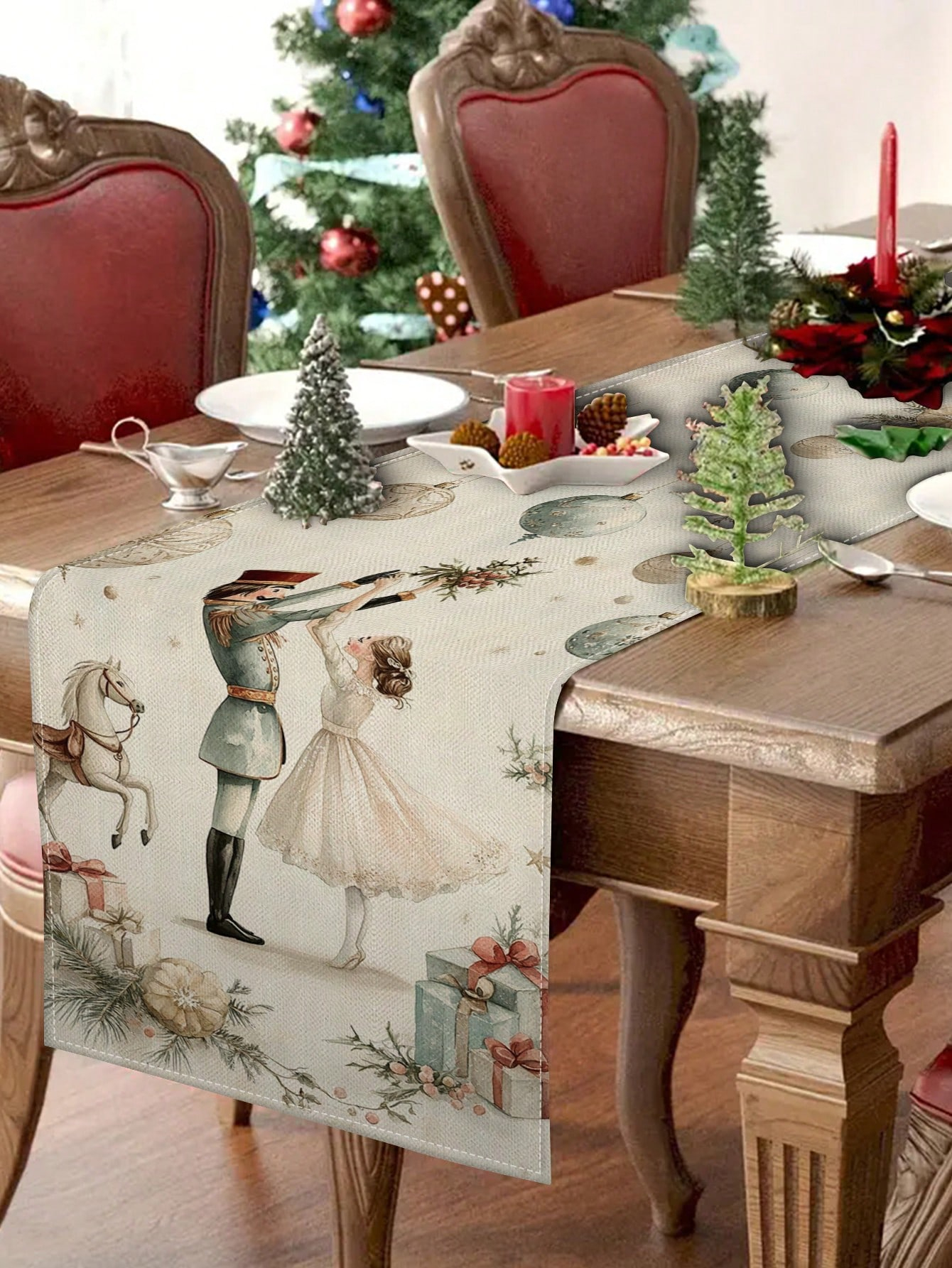 1pc Christmas Nutcracker & Bal - Christmas Table Runner 评论和价格
