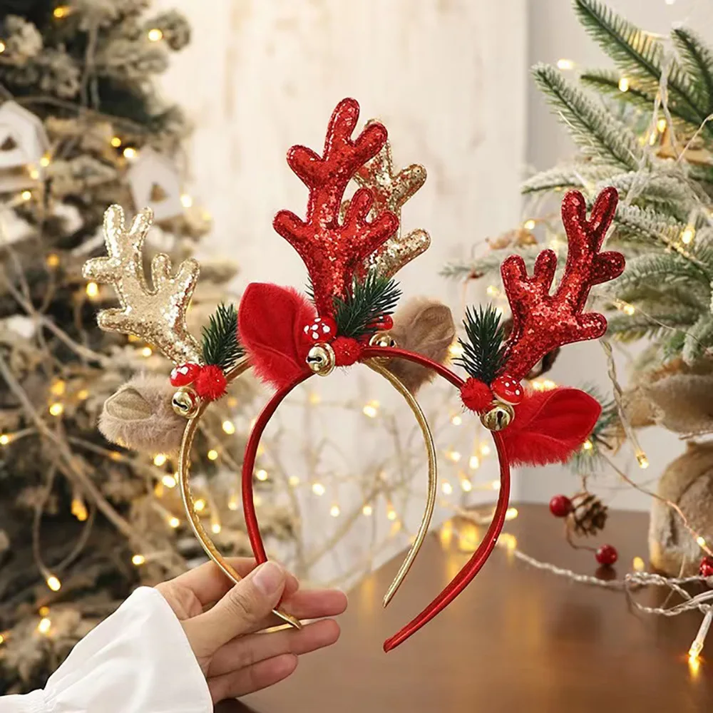！Christmas Glitter Deer Antler - Reindeer Antlers Headband 评论和价格
