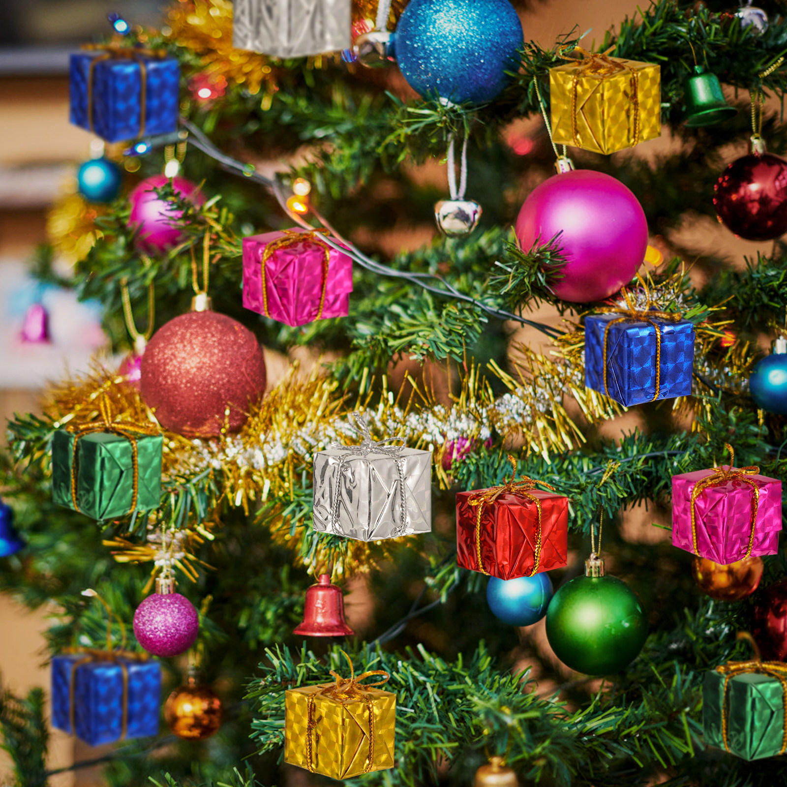 24Pcs Christmas Tree Hanging D - Gift Box Wrap Set 评论和价格