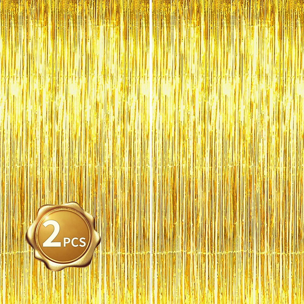 2Pack Gold Metallic Foil Tinse - Tinsel Garland Decoration 评论和价格