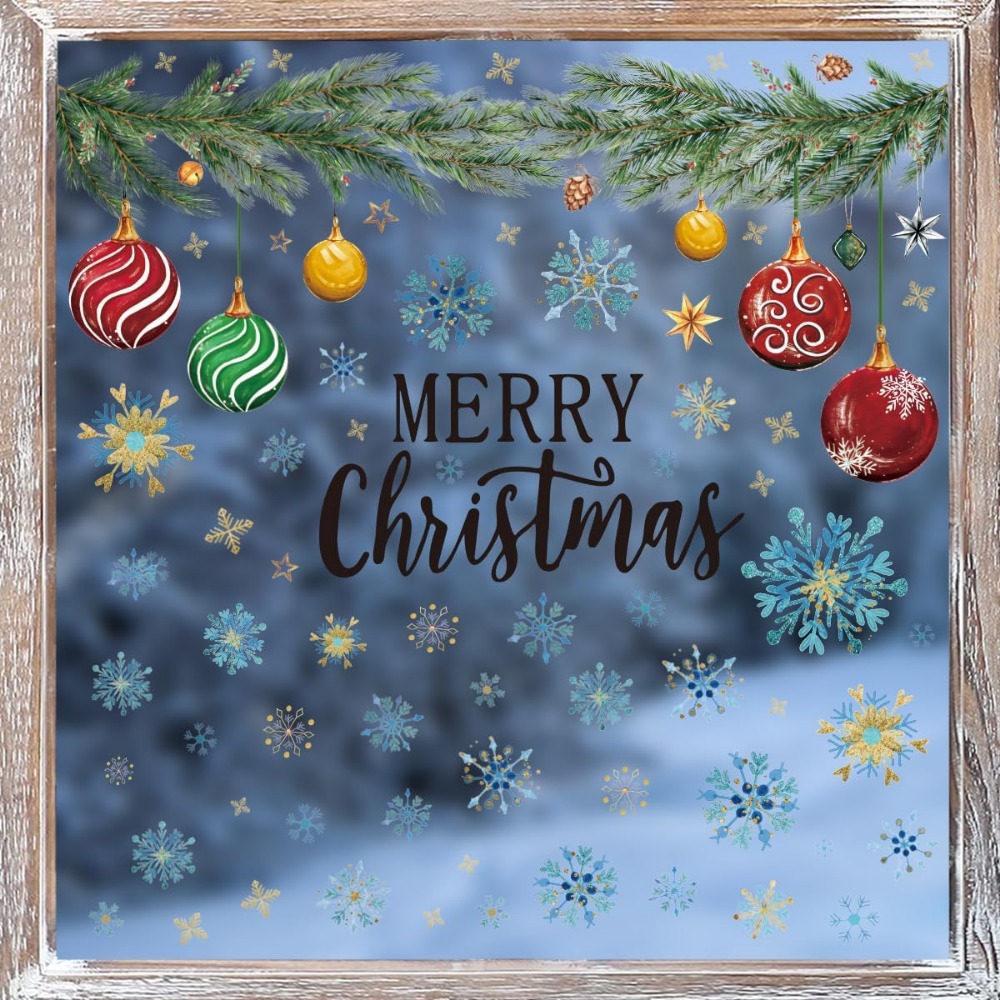 221 PCS Christmas Window Cling - Snowflake Window Decal 评论和价格
