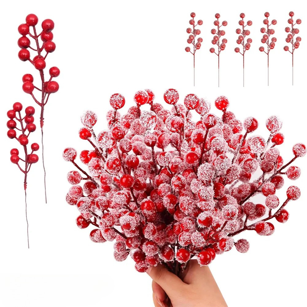 10-200PCS Artificial Red Berry - Christmas Tree Artificial 评论和价格