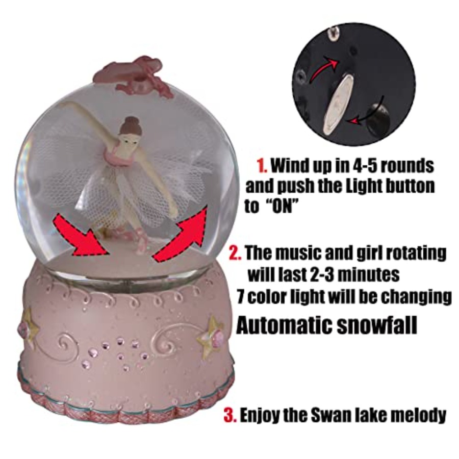 Ballerina Girl Swan Lake Rotat - Snow Globe Musical 评论和价格