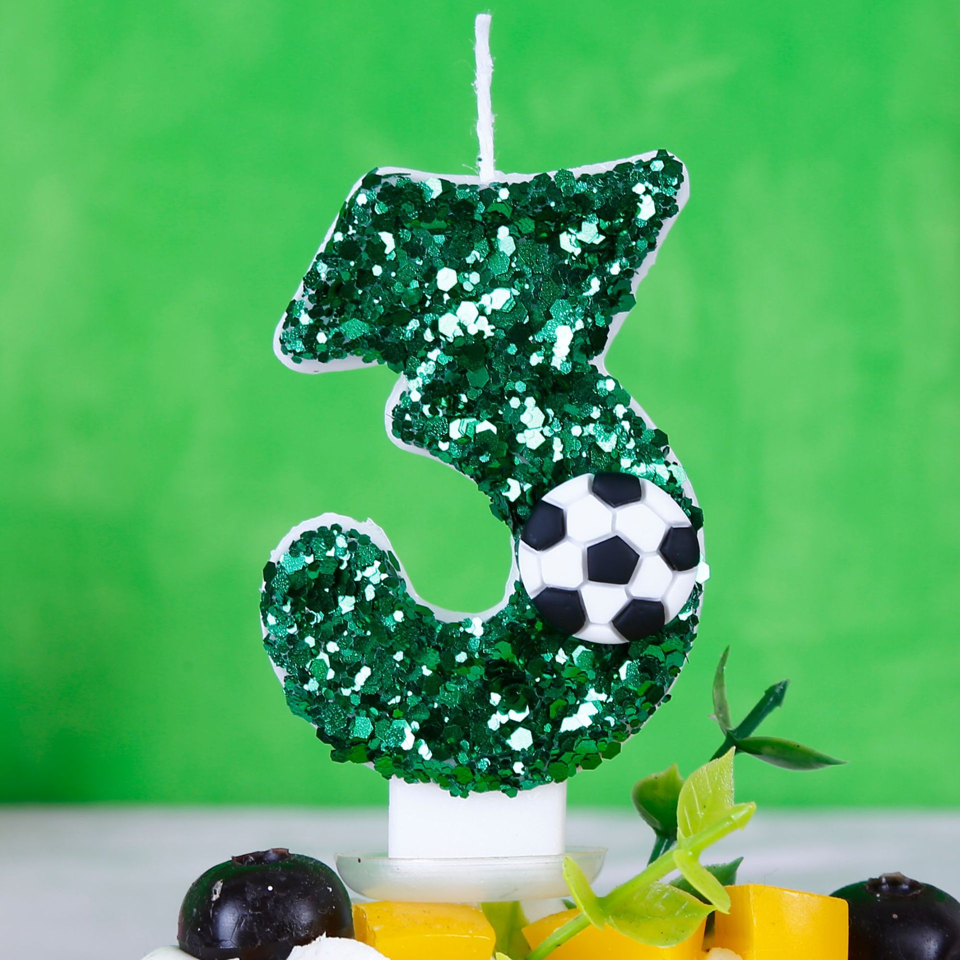 Boy Series 3D Green Football B - Holiday Candle Set 评论和价格