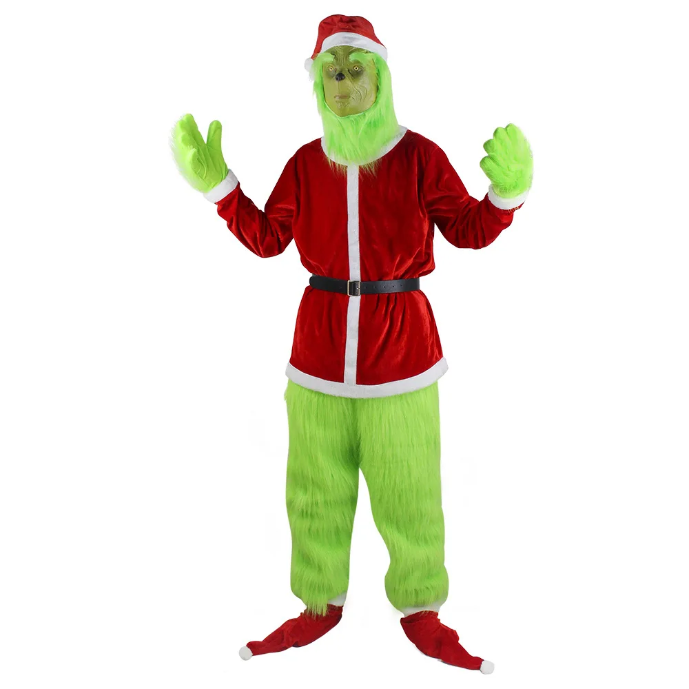 Merry Christmas Grinch Cosplay - Santa Hat Plush 评论和价格