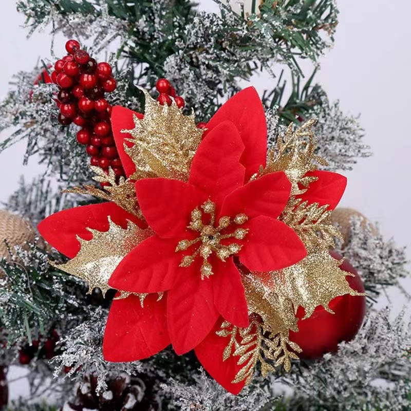 5PCS Christmas Flowers Christm - Christmas Tree Artificial 评论和价格