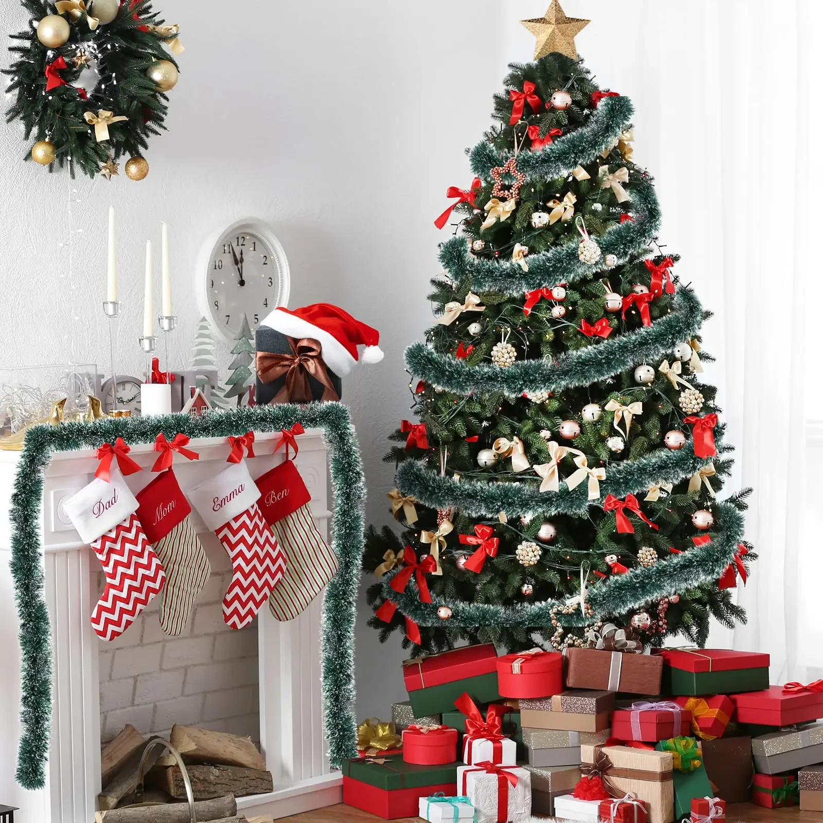 2/40m Christmas Tinsel Ribbons - Tinsel Garland Decoration 评论和价格