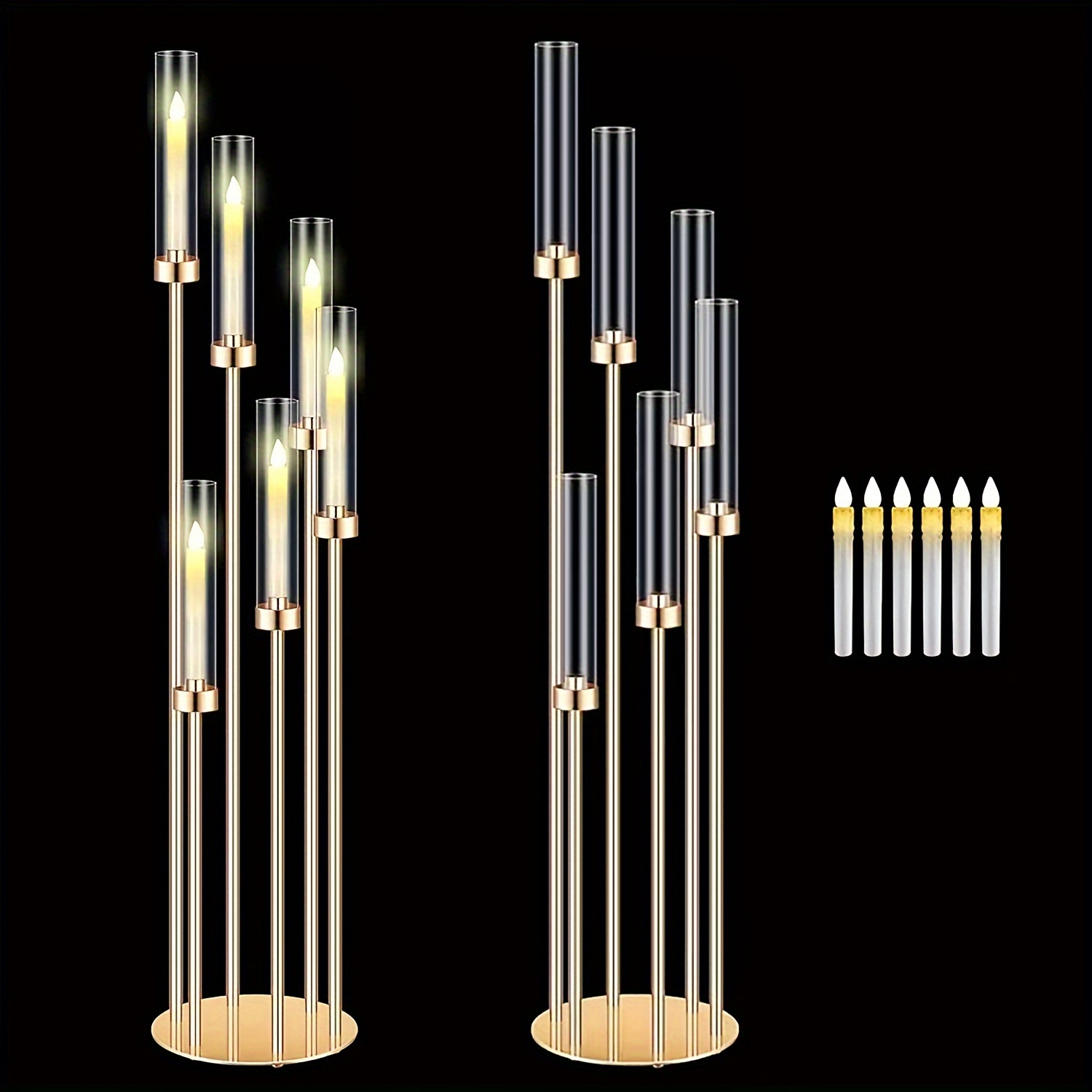 2 Sets Floor Candelabra 6 Arms - Holiday Candle Set 评论和价格