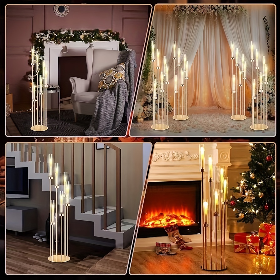 2 Sets Floor Candelabra 6 Arms - Holiday Candle Set 评论和价格