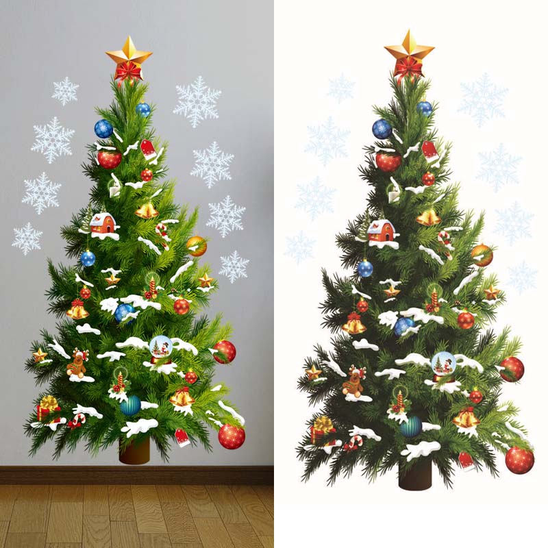 Christmas Tree Wall Stickers G - Snowflake Window Decal 评论和价格