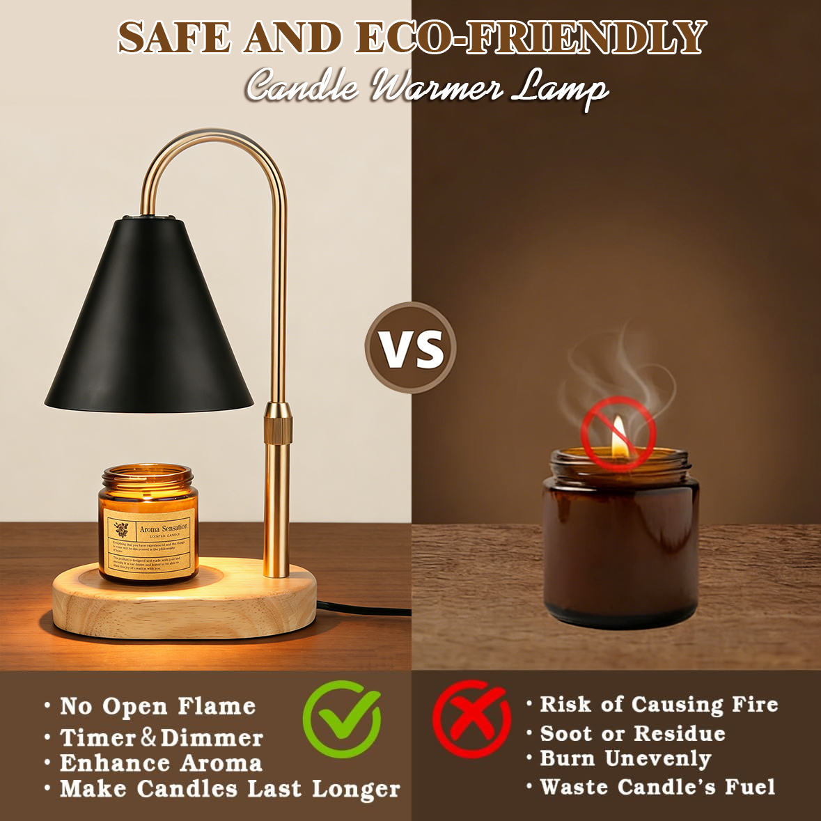 Black Candle Warmer Lamp with  - Holiday Candle Set 评论和价格