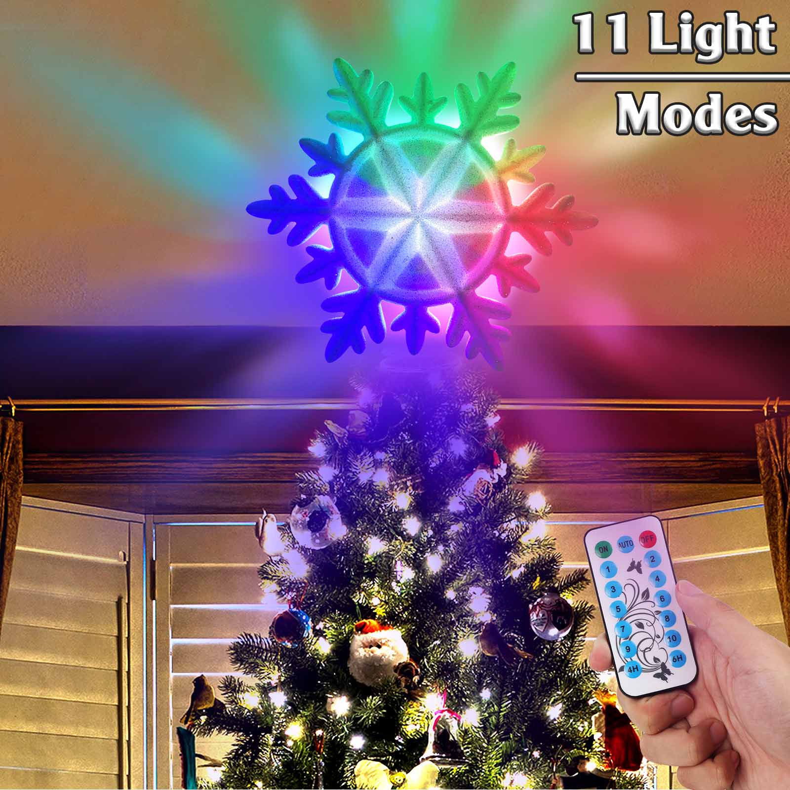 OurWarm Lighted Christmas Tree - Star Tree Topper 评论和价格