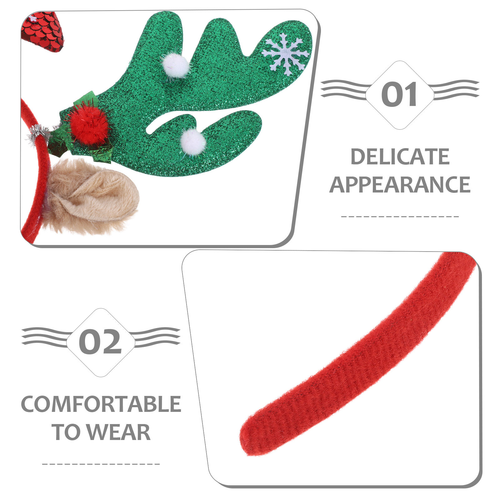 2Pcs Christmas Reindeer Antler - Reindeer Antlers Headband 评论和价格