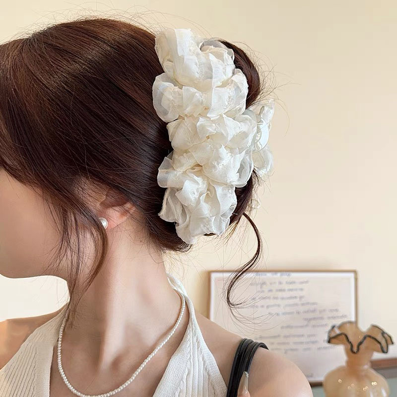 New Large Chiffon Bow Hair Cla - Ribbon Bow Gift 评论和价格