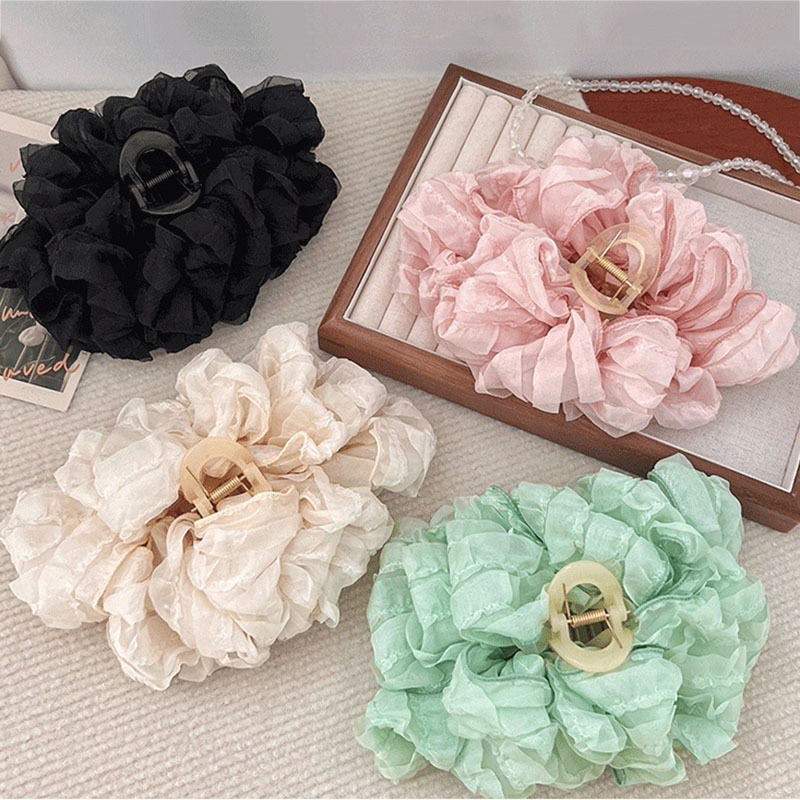 New Large Chiffon Bow Hair Cla - Ribbon Bow Gift 评论和价格