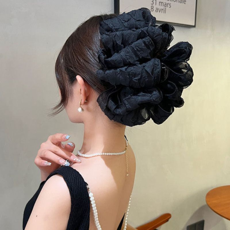 New Large Chiffon Bow Hair Cla - Ribbon Bow Gift 评论和价格