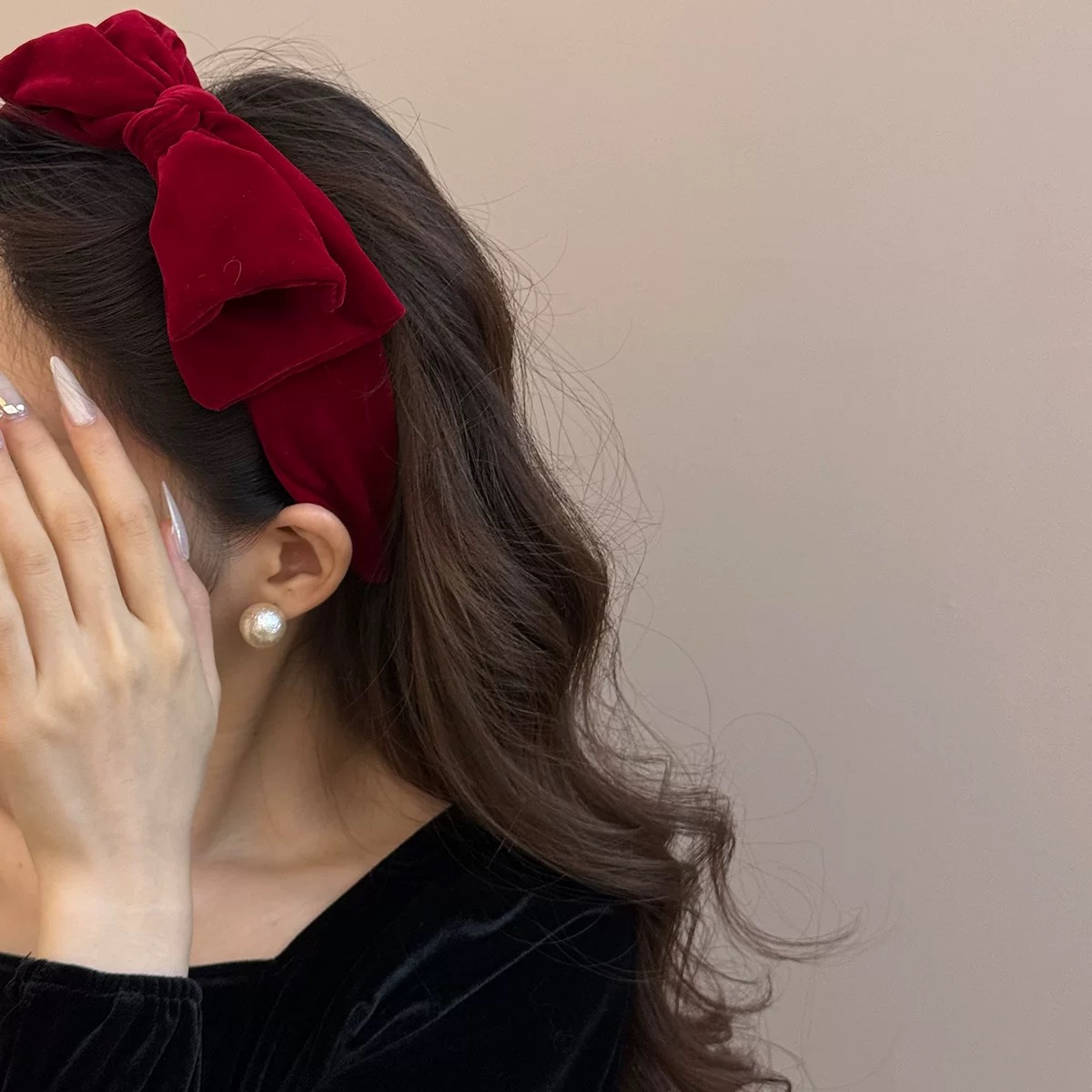 AWAYTR 1pc Large Velvet Bow Ha - Ribbon Bow Gift 评论和价格