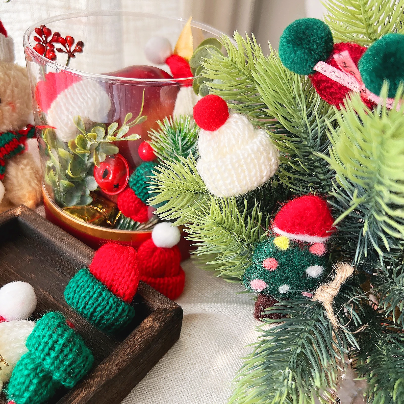 10/20pcs Mini Santa Hat & Scar - Santa Hat Plush 评论和价格