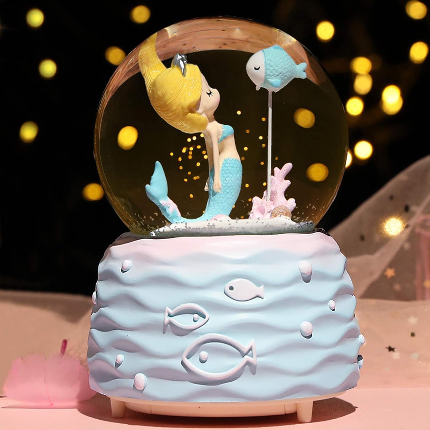 Mermaid Snow Globe Music Box w - Snow Globe Musical 评论和价格
