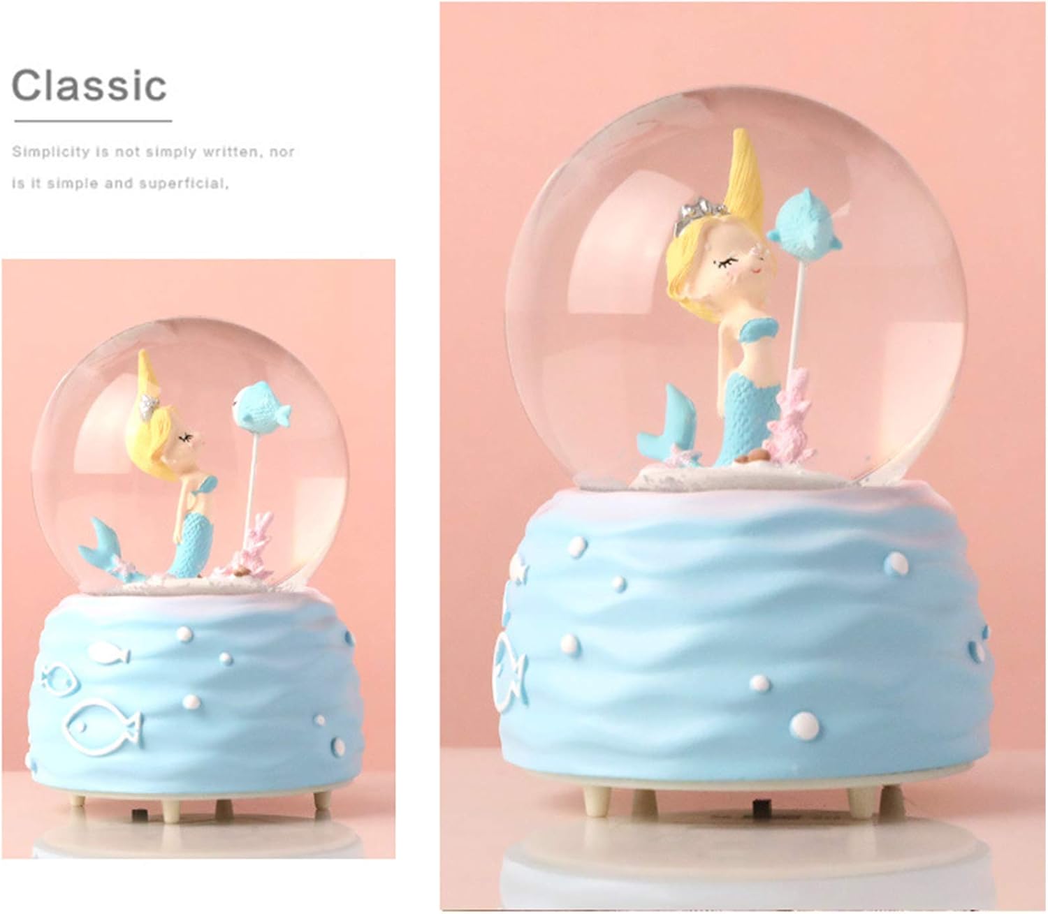 Mermaid Snow Globe Music Box w - Snow Globe Musical 评论和价格
