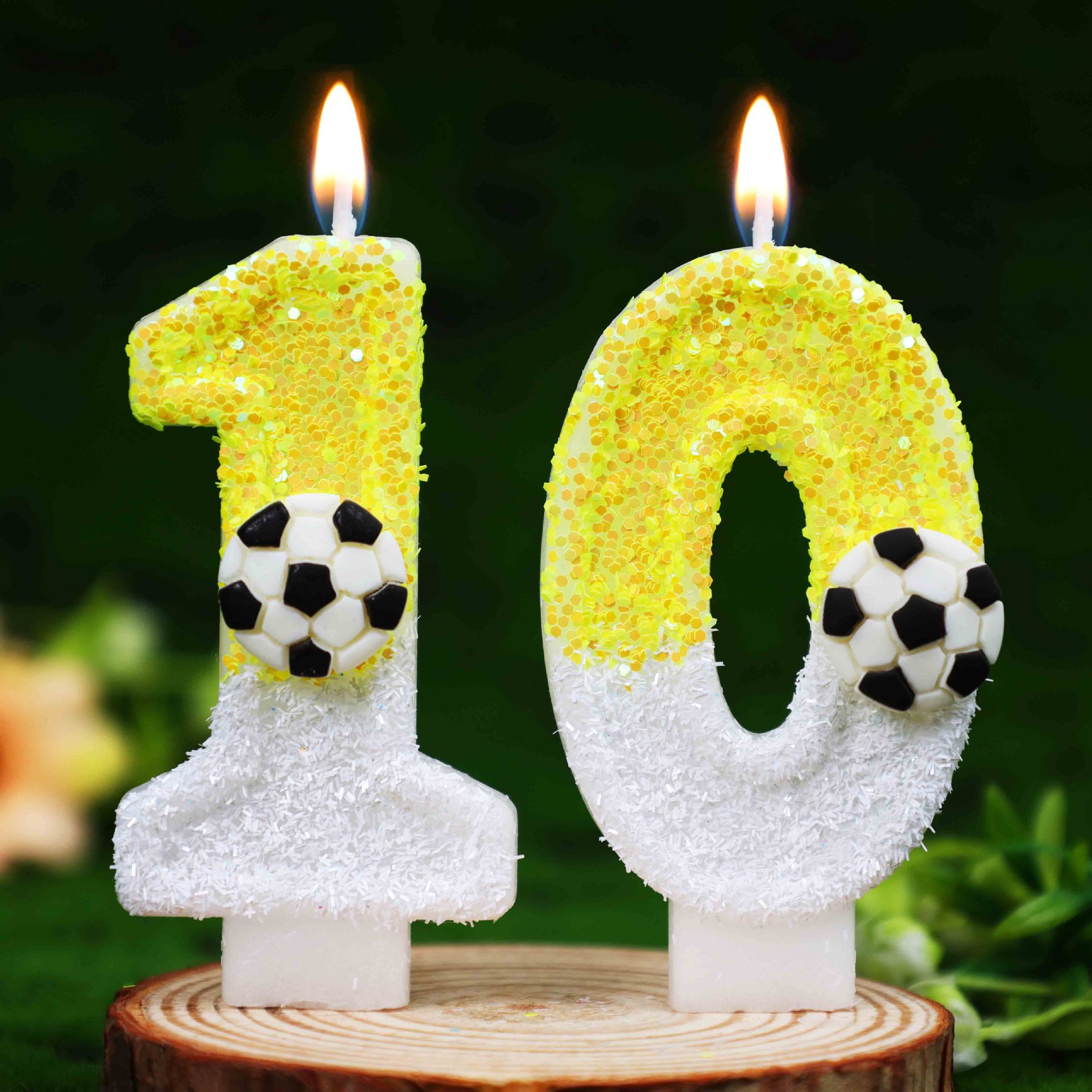 Yellow White Sequins Sports Fo - Holiday Candle Set 评论和价格