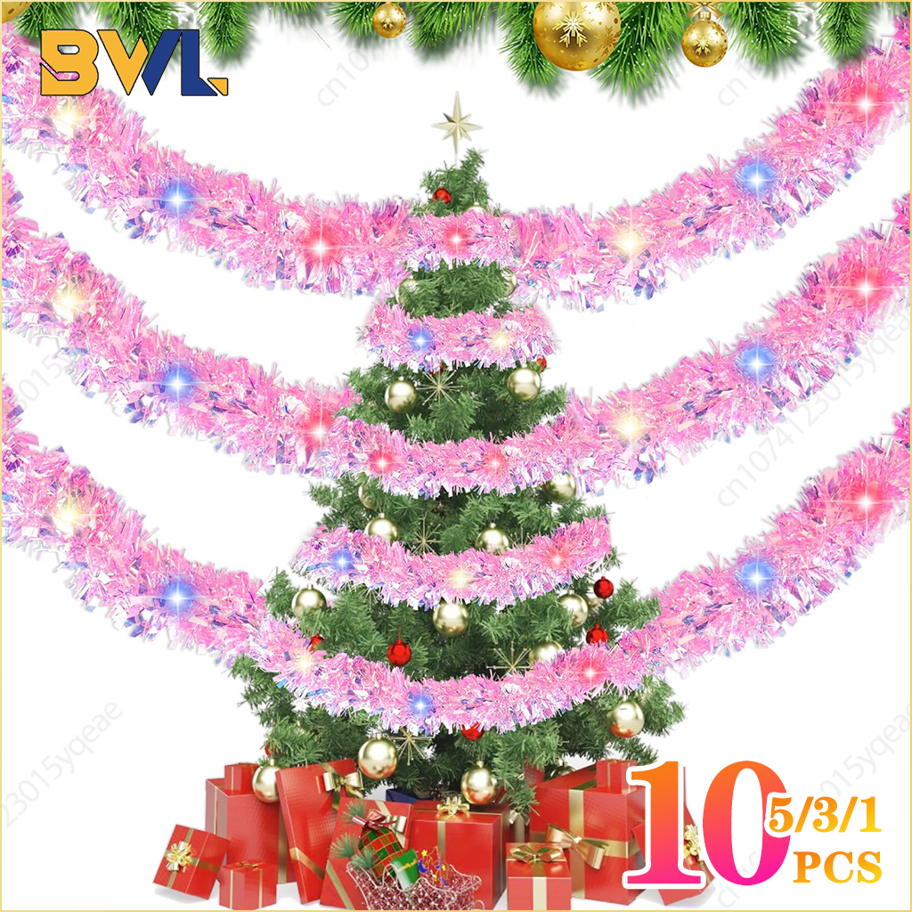 1-10PCS Pink Tinsel Garland Sh - Tinsel Garland Decoration 评论和价格