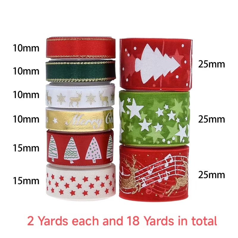9pcs Christmas Ribbons Set Fes - Gift Box Wrap Set 评论和价格