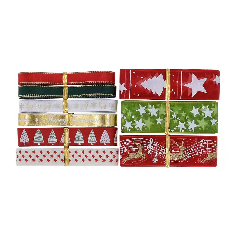9pcs Christmas Ribbons Set Fes - Gift Box Wrap Set 评论和价格