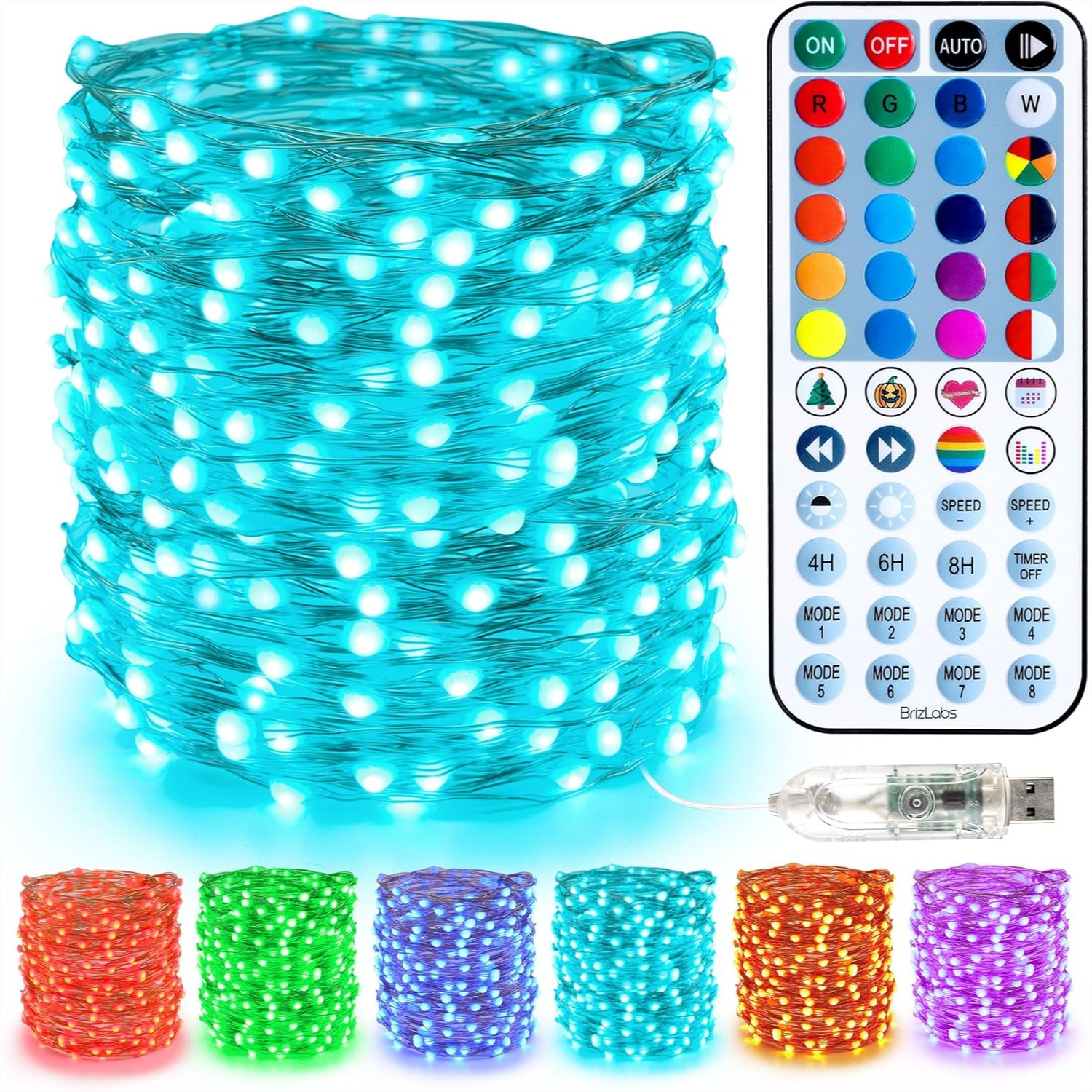 33ft 100 LED Red White Blue Fa - Led Fairy String Lights 评论和价格