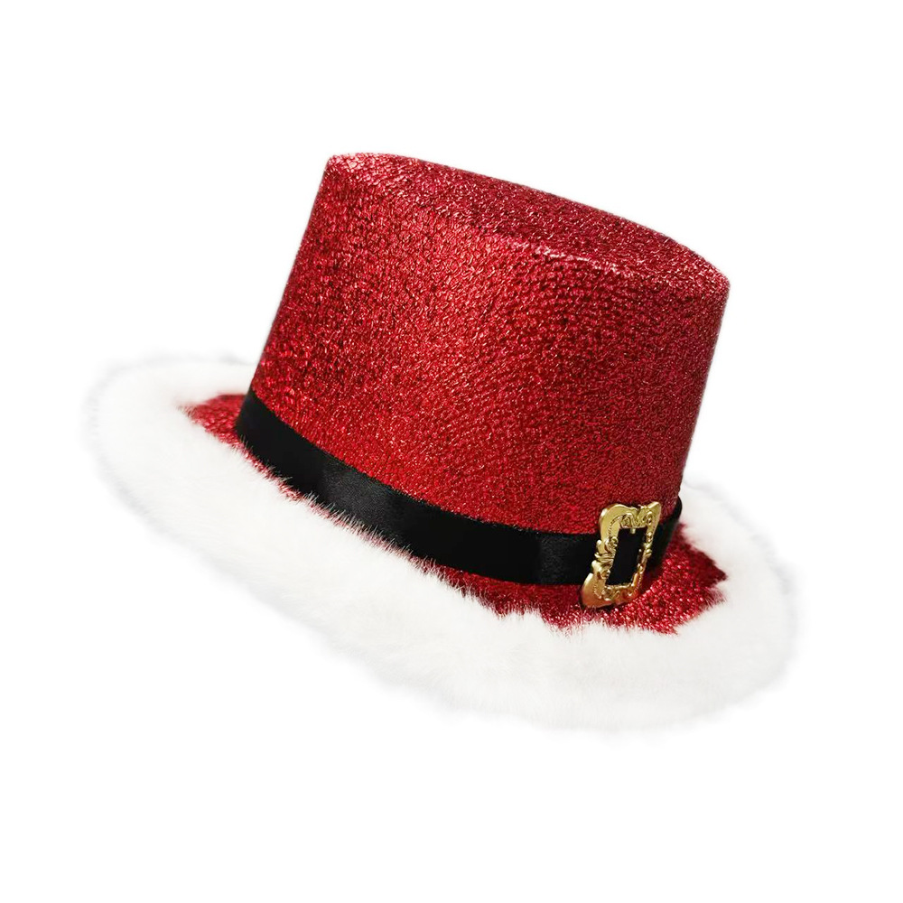 Santa Claus Cap  Shiny Glitter - Santa Hat Plush 评论和价格