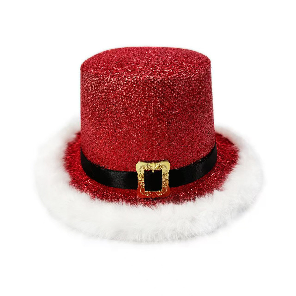 Santa Claus Cap  Shiny Glitter - Santa Hat Plush 评论和价格