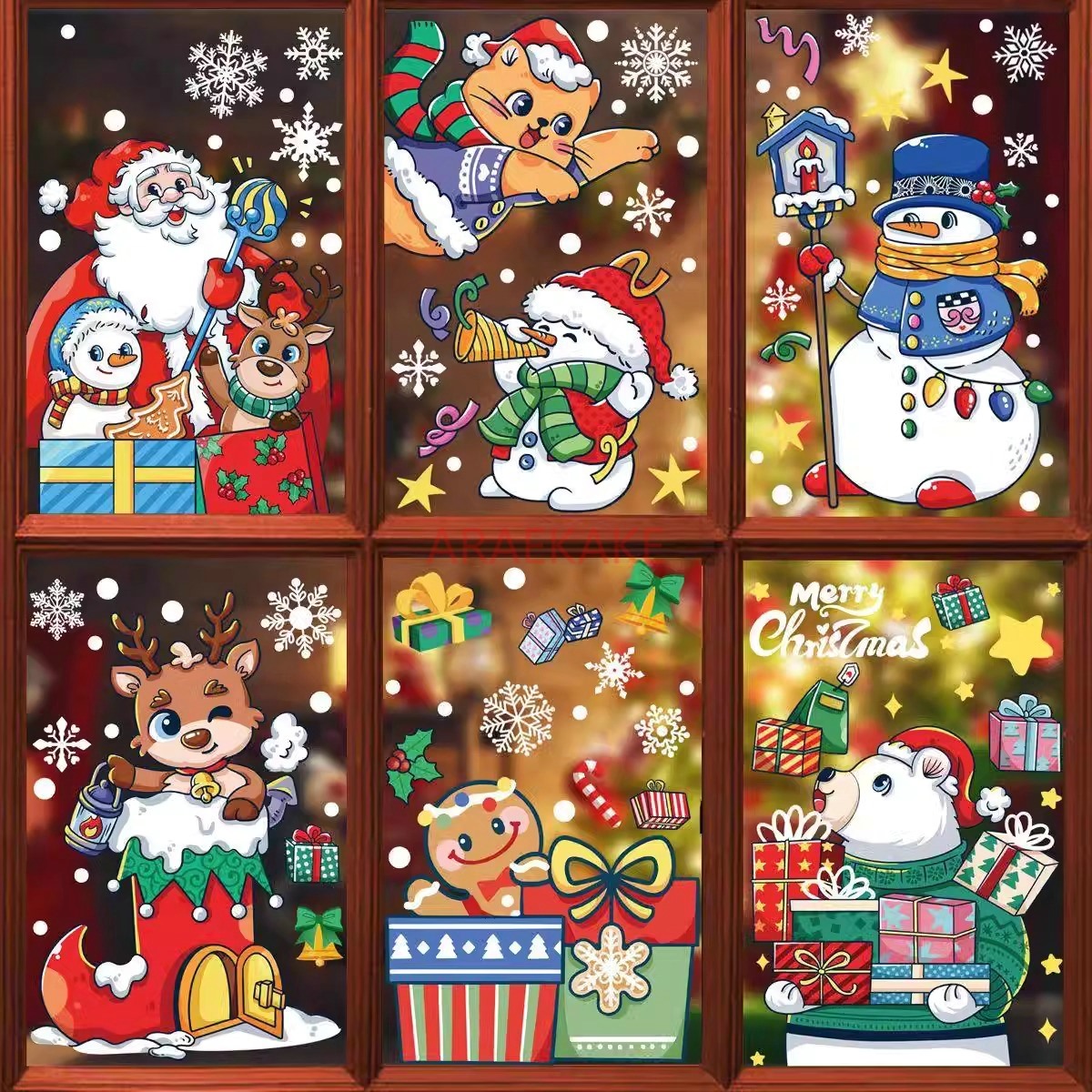 1set Snowman Static Window Sti - Snowflake Window Decal 评论和价格