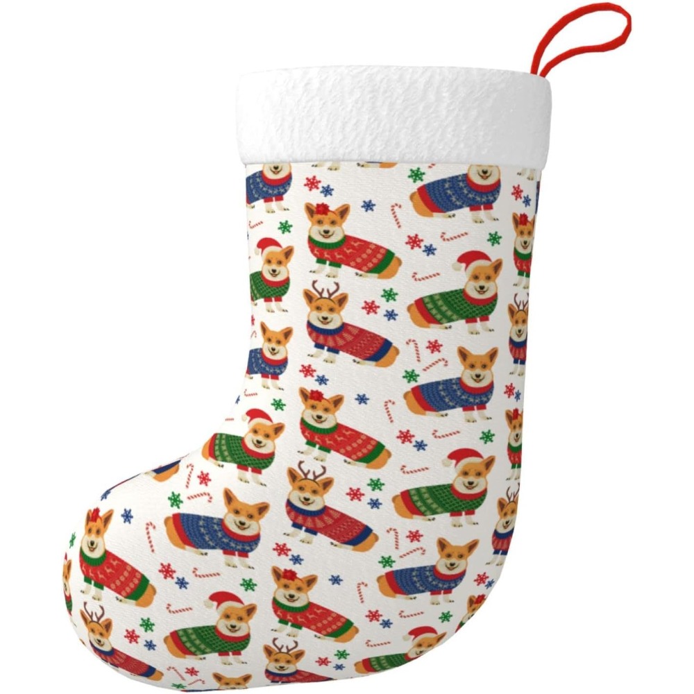 Christmas Corgi Dog Christmas  - Christmas Stocking Hanging 评论和价格