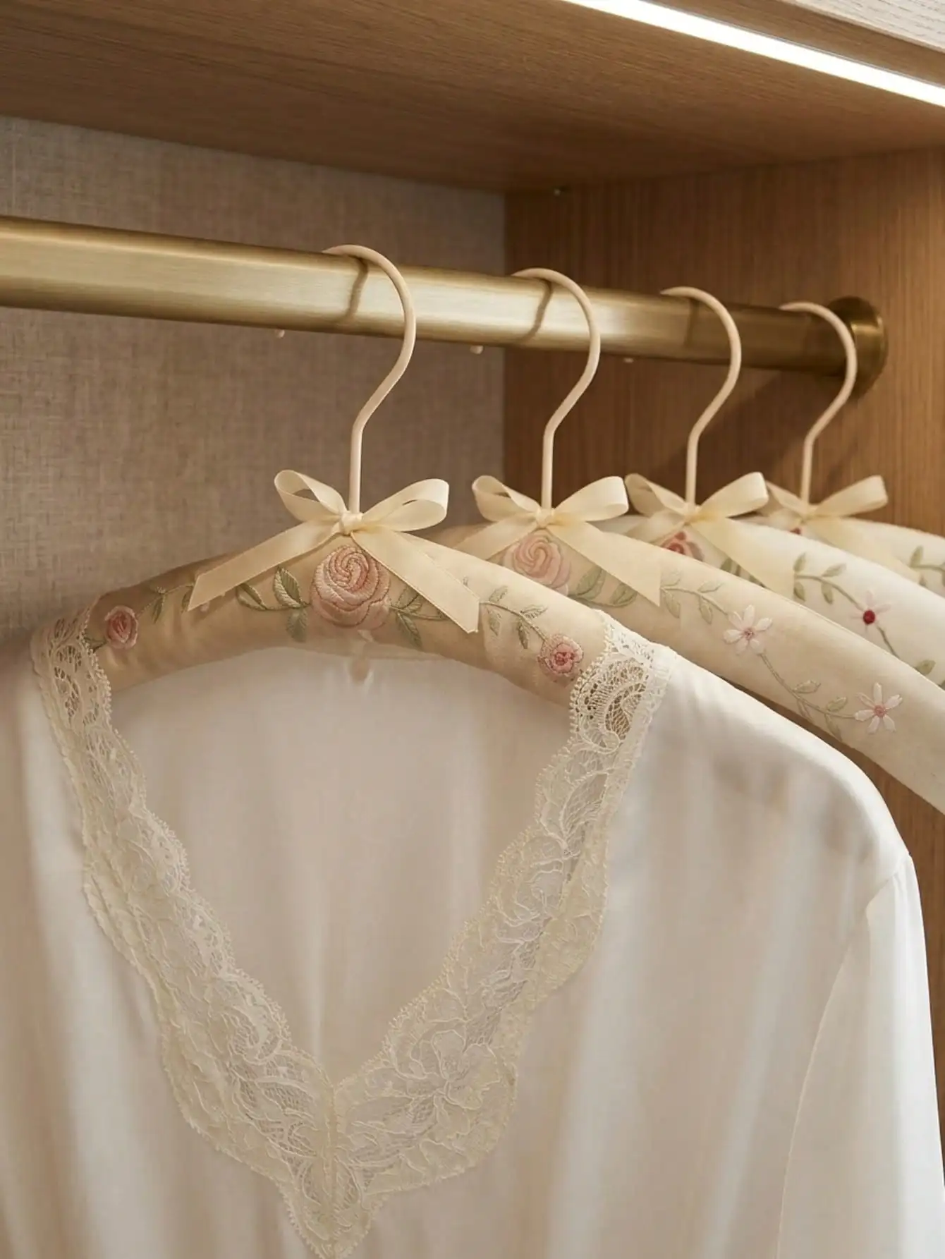 Embroidery-Covered Hanging Rac - Ribbon Bow Gift 评论和价格