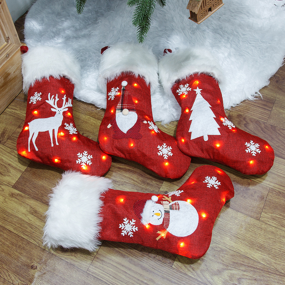 Christmas Socks With Led Light - Christmas Stocking Hanging 评论和价格