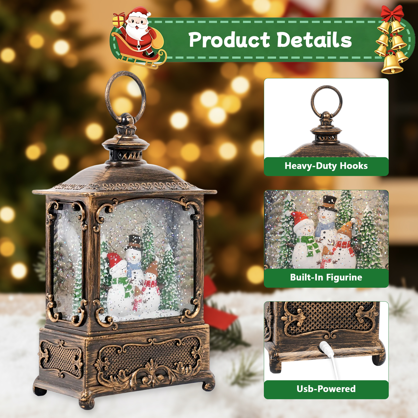 Music Snow Globe Lantern with  - Snow Globe Musical 评论和价格