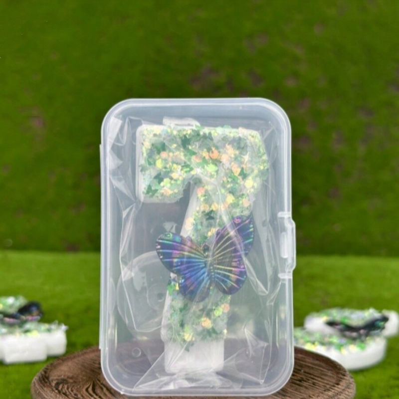 1Pc Green Sequins Number 0-9 B - Holiday Candle Set 评论和价格