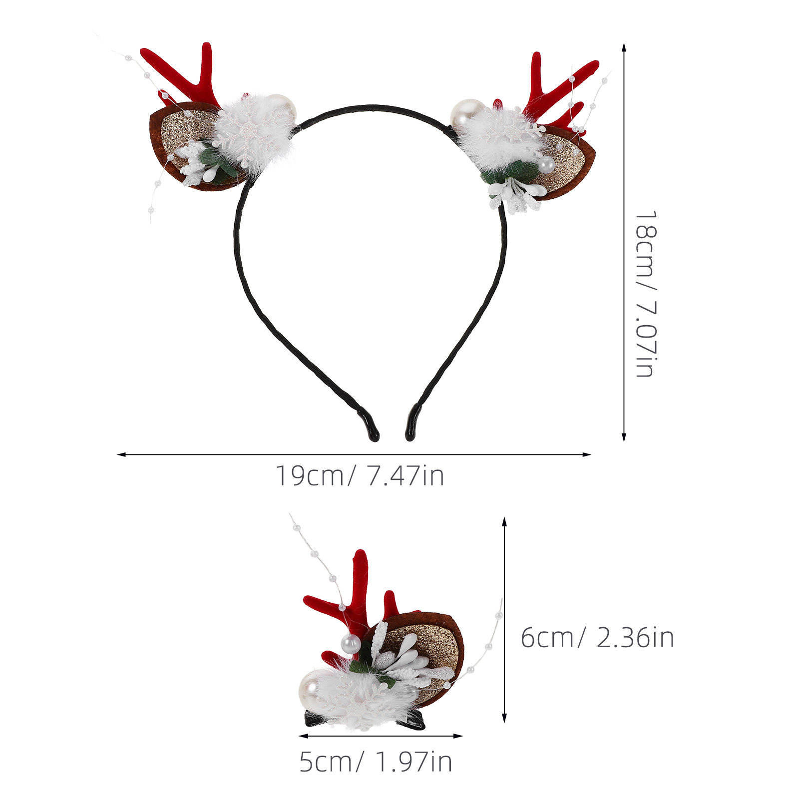 4Pcs Festive Reindeer Antlers  - Reindeer Antlers Headband 评论和价格