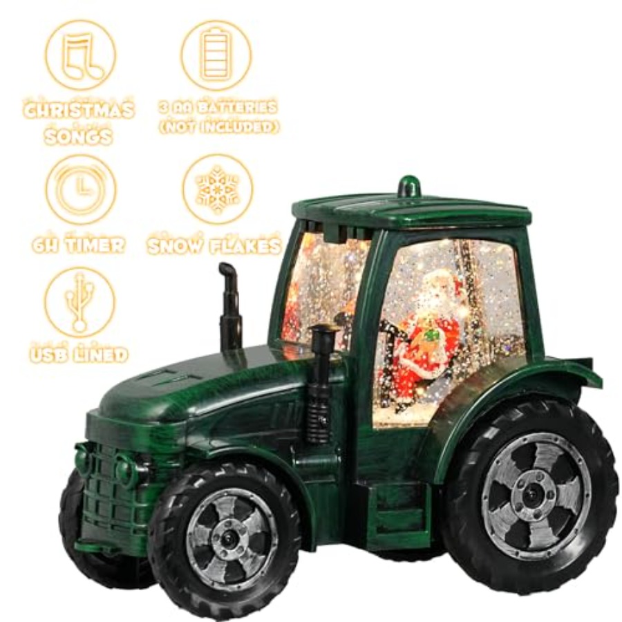 Christmas Snow Globe Tractor S - Snow Globe Musical 评论和价格