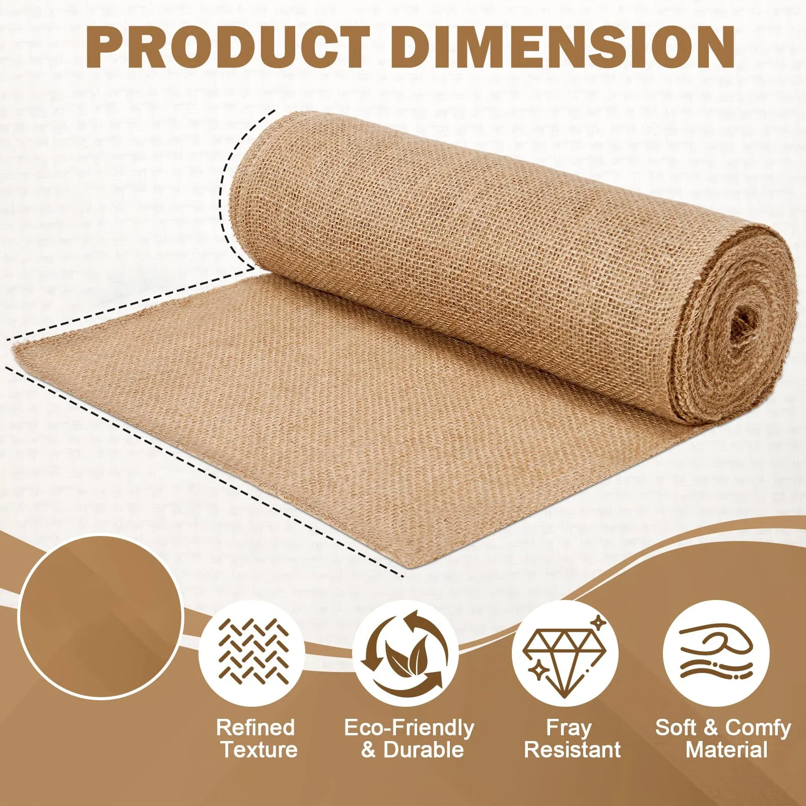Natural Beige Burlap Roll 30cm - Christmas Table Runner 评论和价格