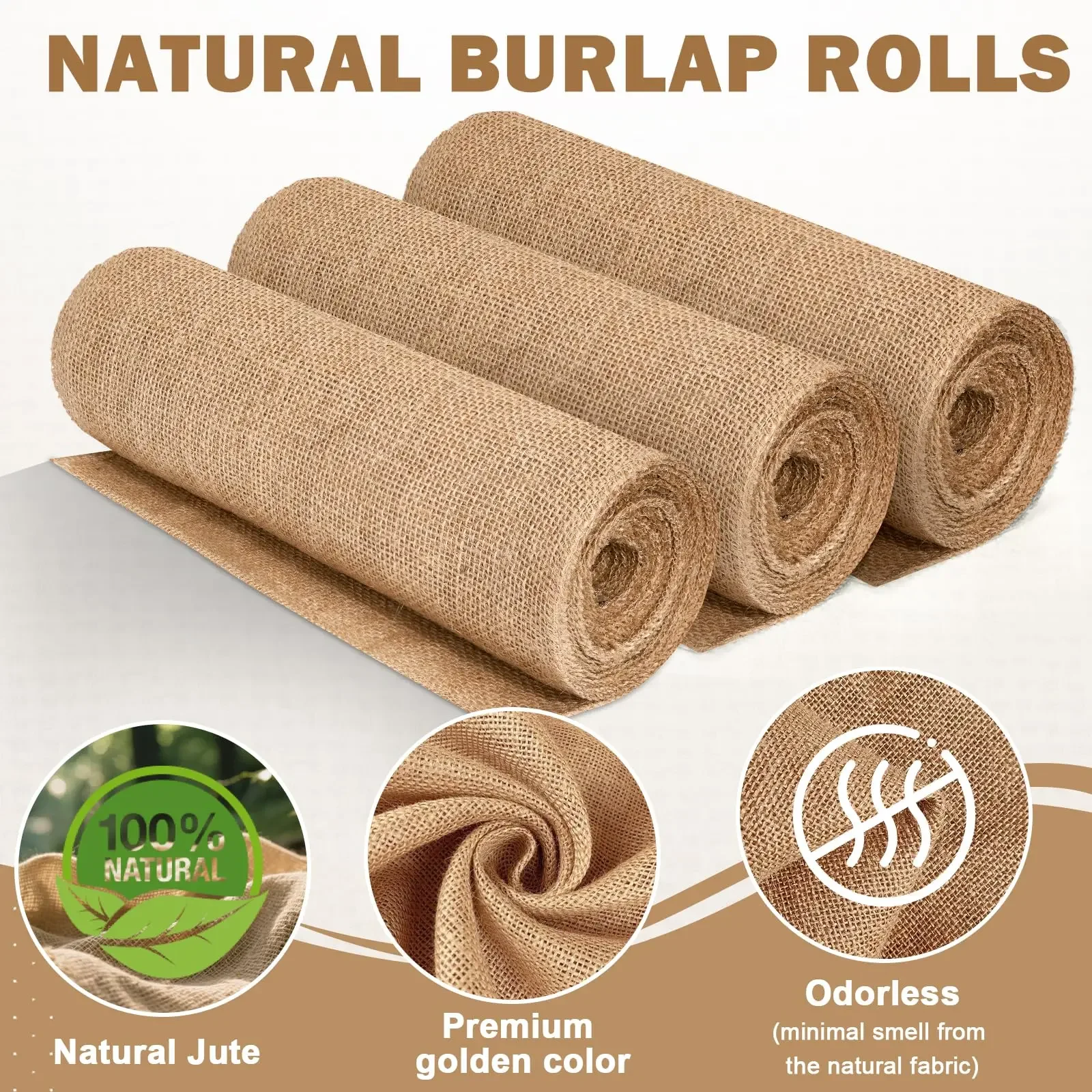 Natural Beige Burlap Roll 30cm - Christmas Table Runner 评论和价格