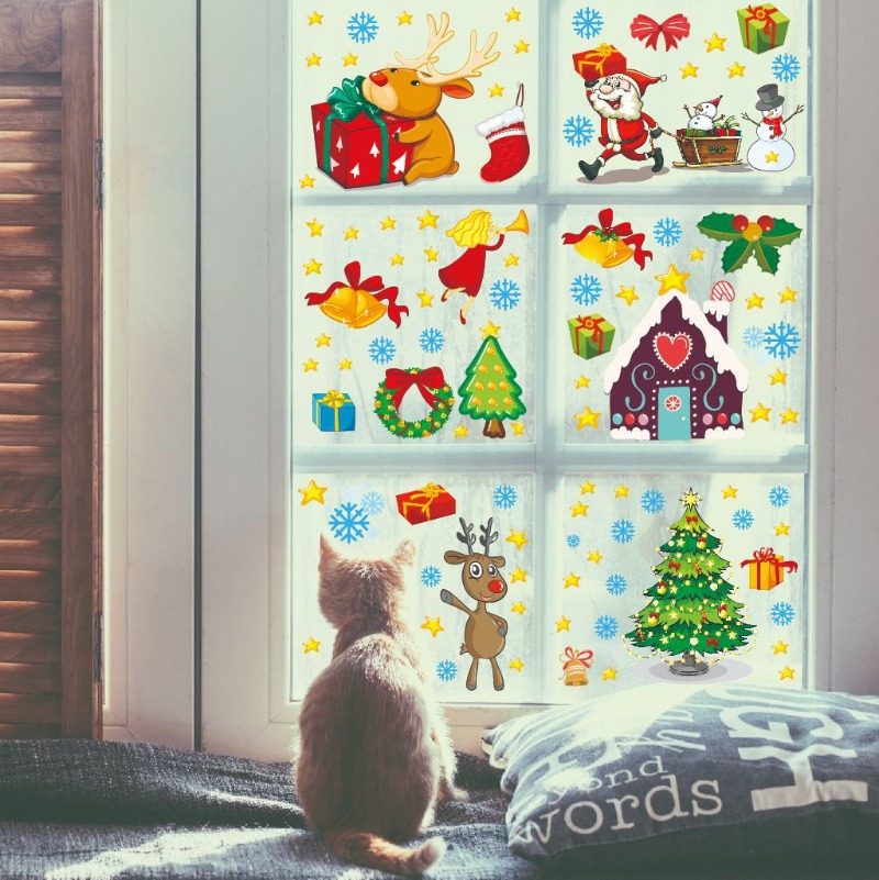 4pcs PVC Christmas Snowflake W - Snowflake Window Decal 评论和价格