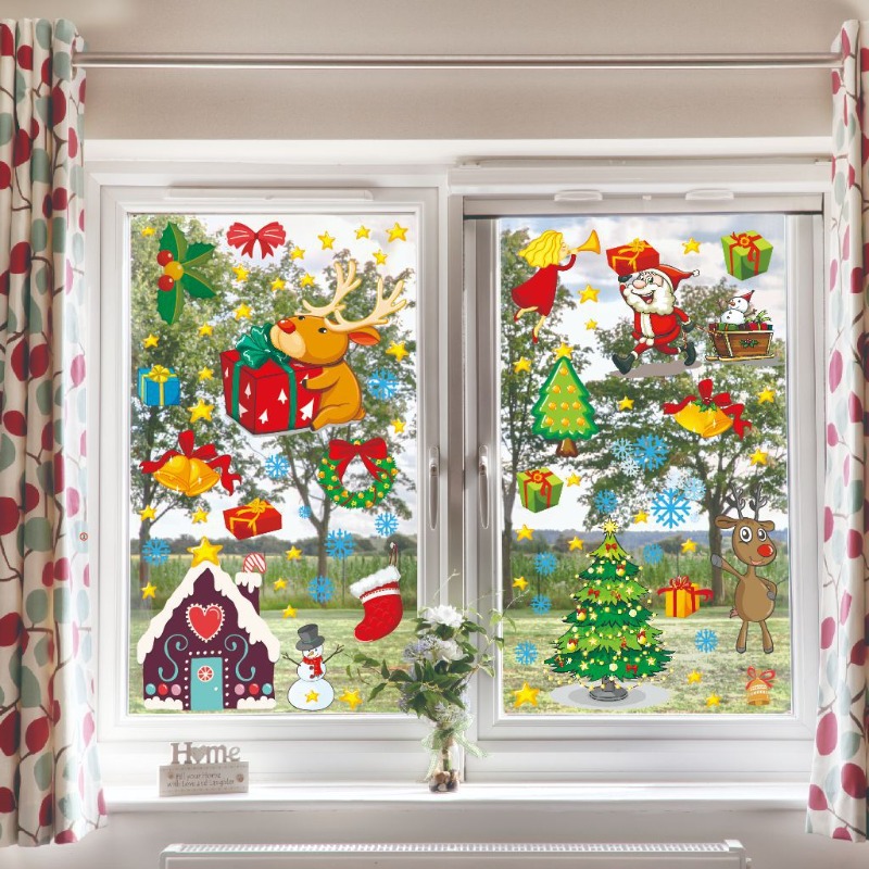 4pcs PVC Christmas Snowflake W - Snowflake Window Decal 评论和价格